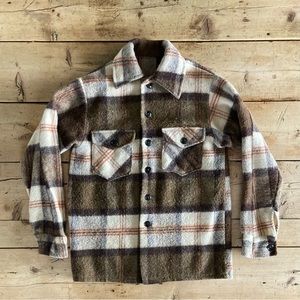 Vintage wool plaid utility jacket size Small